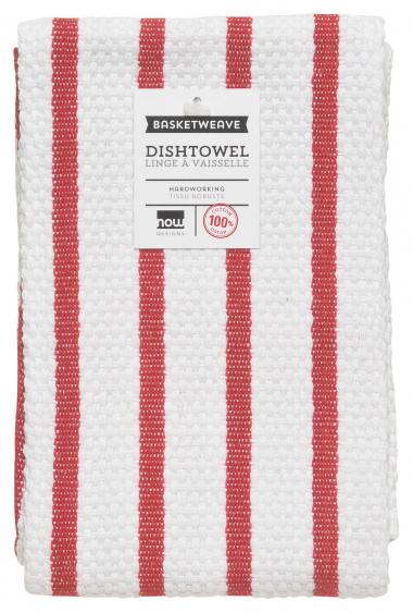 RED, BASKETWEAVE DISHTOWEL