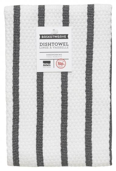 BLACK, BASKETWEAVE DISHTOWEL