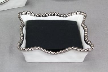 WHITE, PORCELAIN COCKTAIL NAPKIN
