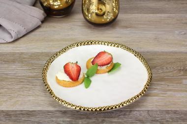 WHITE W/GOLD ROUND APPETIZER