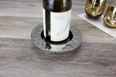 SILVER WINE BOTTLE COASTER