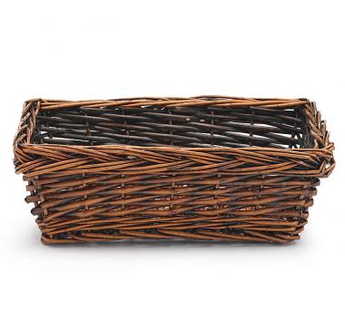 11" REC. DARK STAIN BASKET