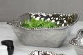 LARGE SILVER SQUARE SALAD BOWL