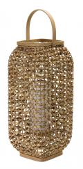 Lantern 20"H Wicker/Glass