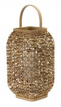 Lantern 16"H Wicker/Glass