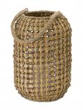 Candle Holder 13"H Wicker/Metal