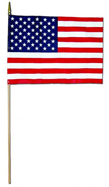 12X18"COTTON U.S.FLAG W/STAFF