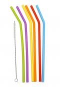 ST/6 10"SILICONE STRAWS W/BRUSH