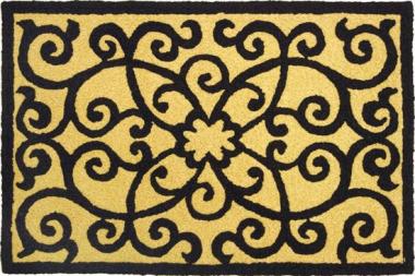 20"X 30" FRONTGATE BLACK/TAN RUG