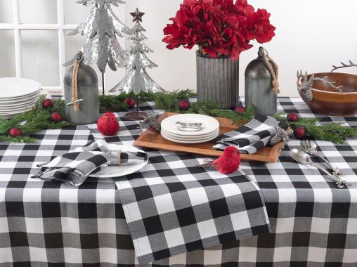BLACK BUFFALO PLAID TABLECLOTH