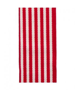 2.5"X10YD WHITE/RED STRIPE RBBN