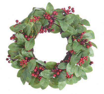 WREATH 18" RED BERRIES