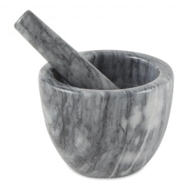 MARBLE MORTAR & PESTLE GRAY