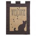 GRD. FLG, WELCOME CAT BURLAP