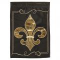 Lg. Flag, Fleur De Lis Gld/Blk