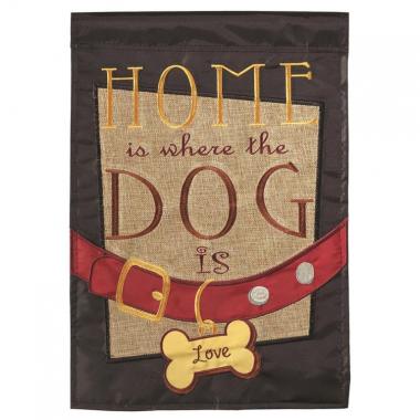 Garden Flag, Home Is With Dog