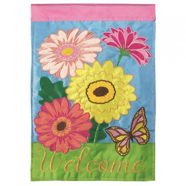 Lg. Flag, Gerber Daisy Welcome