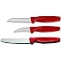 3pc Paring Knife Set, Red