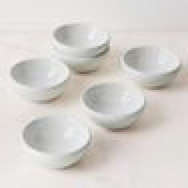 White Pinch Bowl Set /6