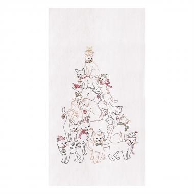 Cat Christmas Tree Towel