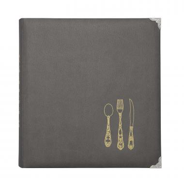 GRAY RECIPE BINDER, 4"X 6" CARDS