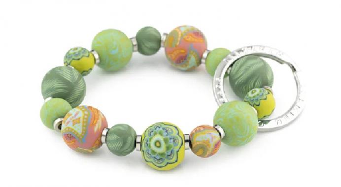 SM. GREEN FERN WRIST KEYCHAIN