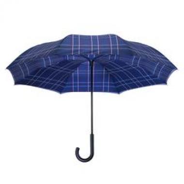 BLUE PLAID STICK RC UMBRELLA