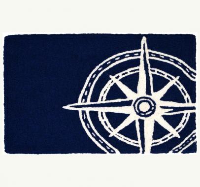 20 x 30 Navy Compass Rug