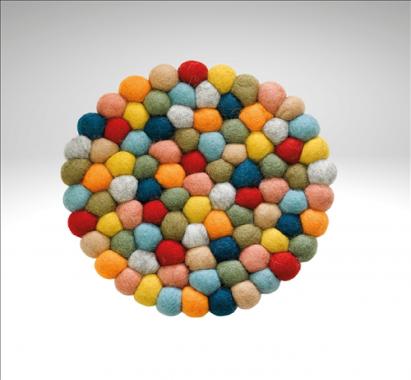 8" Rnd. Wool Trivet, Colore