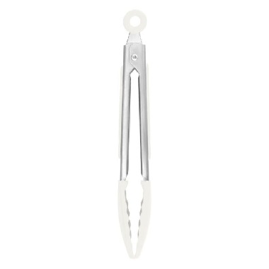 11" Mini Silicone Tong,Wht.
