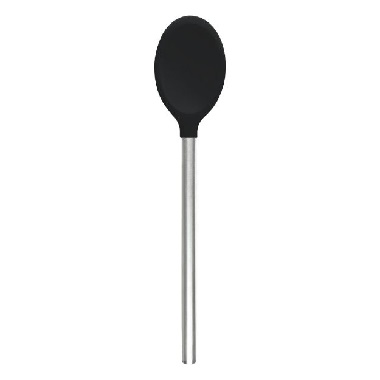 Slcn Spoon w/SS Handle Blk