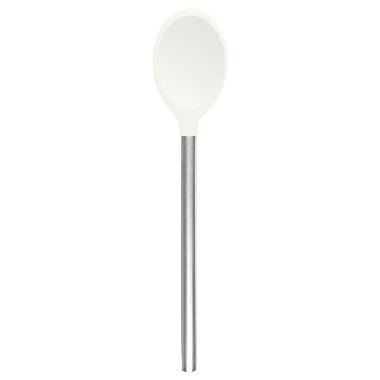 Slcn Spoon w/SS Handle Wh