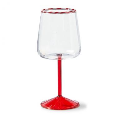 PEPPERMINT STRIPE WINE GLS