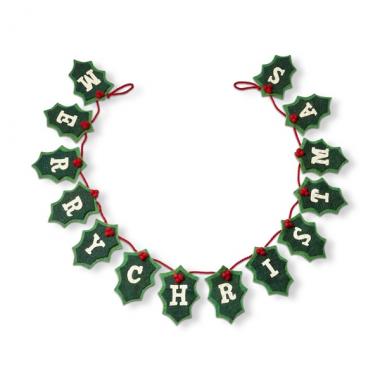 XMAS HOLLY FELT GARLAND