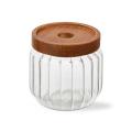 RIBBED GLASS CANISTER SMALL