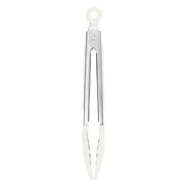 11" Mini Silicone Tong,Wht.
