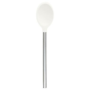 Slcn Spoon w/SS Handle Wh