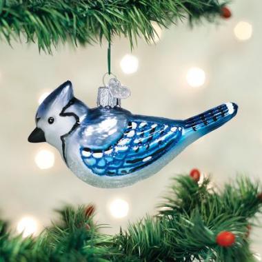 BRIGHT BLUE JAY ORNAMENT