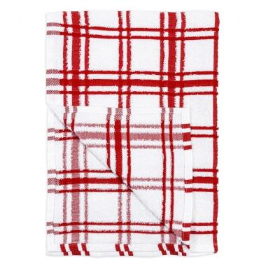 Windowpane Towel-Crimson