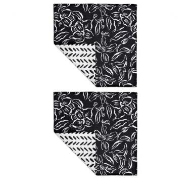 VIBE Cloth S/2  - Black Floral