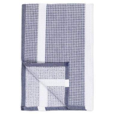 Waffle Stripe Towel-Ink Blue